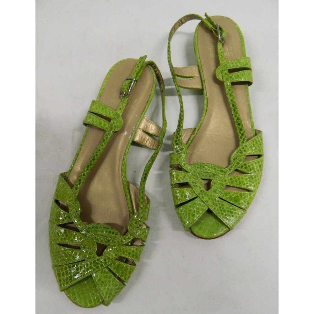 Stuart Weitzman Womens Leather Slingback Sandals In Orange & Green Size 7, 7.5 - Picture 11 of 15